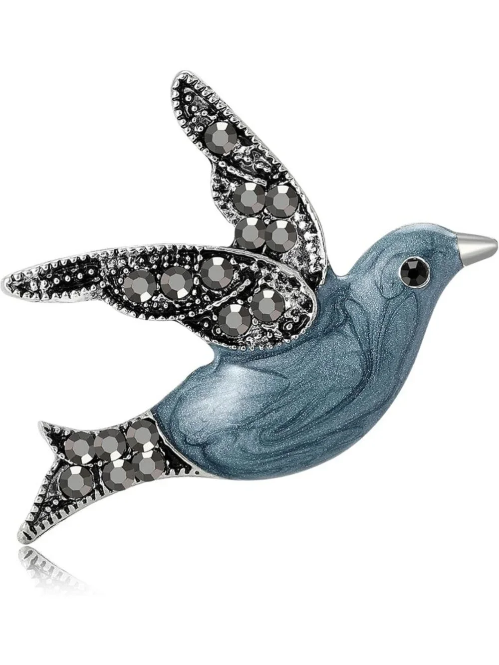 Vintage Flying Bird Brooch Pin | Animal Lapel Pin for Jackets & Scarves